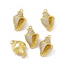 Rack Plating Brass Micro Pave Cubic Zirconia Pendants LS-KK-C007-30G-2