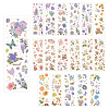 Globleland 18 Sheets 6 Style Waterproof PET Flower Pattern Self Adhesive Hot Stamping Stickers DIY-GL0003-93-1