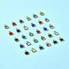 30Pcs 15 Colors Square Rack Plating Brass Glass Charms KK-FS0001-40-9