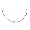 2Pcs 2 Colors Handmade Foil Lampwork Fish & Natural Rainbow Moonstone & Obsidian Faceted Round Beaded Necklaces for Women NJEW-JN05535-4