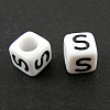 Letter Acrylic European Large Hole Beads X-OPDL-R050-10mm-S-1