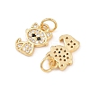 Brass Micro Pave Clear Cubic Zirconia Charms ZIRC-C020-38G-2