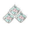304 Stainless Steel Enamel Pendants STAS-P406-26D-P-1