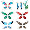 5 Sets 5 Colors Transparent Resin Pendants RESI-TA0001-79-2