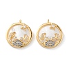 Real 18K Gold Plated Brass Micro Pave Clear Cubic Zirconia Pendants ZIRC-J039-14G-G-1