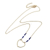 304 Stainless Steel & Blue Glass Beads Pendant Necklaces for Women NJEW-A045-26B-G-4
