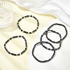 Disc & Round Grade AA Non-magnetic Synthetic Hematite & Natural Gemstone Beads Stretch Bracelets for Women Men BJEW-JB13809-1