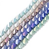 Electroplated Glass Beads Strands GLAA-G092-A-M-2