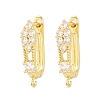 Brass Micro Pave Cubic Zirconia Hoop Earring Findings CU-CBAB5B4-01G-1