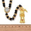 Faceted Rondelle Glass Rosary Bead Necklaces NJEW-DC00014-2