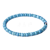 Synthetic Turquoise Beads Stretch Bracelets for Women Men PW-WG6A9BA-03-1