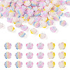 90Pcs 3 Colors Tricolor Opaque Resin Cabochons CRES-TA0001-44-1