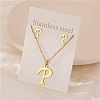 Stainless Steel Letter Pendant Necklaces & Stud Earrings Sets WG3FD2C-16-1