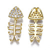 Brass Micro Pave Clear Cubic Zirconia Pendants ZIRC-S069-003G-2