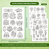 4 Sheets 11.6x8.2 Inch Stick and Stitch Embroidery Patterns DIY-WH0455-041-2