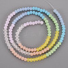 7 Colors Frosted Glass Beads Strands FGLA-T002-01A-1