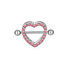 316 Surgical Stainless Steel Rhinestone Heart Nipple Rings WGA1CA9-03-1