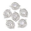 Brass with Glass Connector Charms KK-Z141-13P-2
