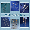24Pcs 4 Style Brass Herringbone Chain Tassel Pendants KK-PH0004-92-6
