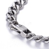 Religion 304 Stainless Steel Cuban Link Chain Bracelets BJEW-P263-H01-P-4