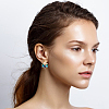 ANATTASOUL 4 Pairs 4 Colors Rhinestone Teardrop Stud Earrings EJEW-AN0002-28-5
