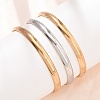29.5MM Duo Tone 304 Stainless Steel 3-Line Hollow Open Cuff Bangles SA-CBA725A-09GP-3