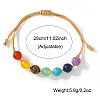 Chakra Natural Tiger Eye & Lapis Lazuli & Carnelian & Amethyst & Citrine & Green Aventurine & Synthetic Turquoise Round Beads Braided Bead Bracelets for Women WD1381-4