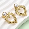 201 Stainless Steel ABS Plastic Pearl Stud Earrings EJEW-Z151-13G-02-1
