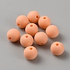 Acrylic Frosted Round Beads FACR-WH0001-06A-20-1
