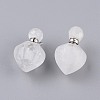 Faceted Natural Quartz Crystal Openable Perfume Bottle Pendants G-P435-A-03P-1