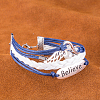 Zinc Alloy Believe & Wing & Infinity Leather Multi-strand Bracelets BJEW-BB15549-9