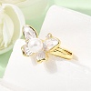 Adjustable Brass Micro Pave Cubic Zirconia Enamel Finger Rings CU-CBABA66-07A-G-3