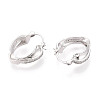 Brass Micro Pave Cubic Zirconia Heart Hoop Earrings EJEW-T048-36P-3