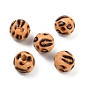 Painted Wood European Beads WOOD-F017-04F-1
