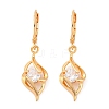 Brass Micro Pave Clear Cubic Zirconia Leverback Earrings EJEW-K300-20G-4