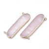 Electroplate Natural Rose Quartz Pendants G-S344-47D-2