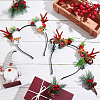 ANATTASOUL 2Pcs 2 Style Christmas Theme Antler Cloth & Iron Alligator Hair Bands MRMJ-AN0001-01-7