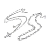 304 Stainless Steel Cross Pendant Chain Necklaces NJEW-M078-05P-4