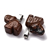 Natural Mahogany Obsidian Pendants G-B127-05P-05-3