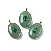 Natural Green Aventurine & Cubic Zirconia Pendants G-Z076-01G-04-1