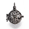 Rack Plating Brass Cage Pendants KK-S751-074B-1