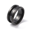 Titanium Steel Grooved Finger Ring for Women RJEW-WH0004-30A-EB-1