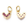 Brass Micro Pave Cubic Zirconia Charms KK-N227-33G-06-NF-2