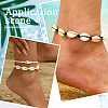 4Pcs 2 Colors Natural Shell & Synthetic Turquoise Braided Bead Bracelet for Women BJEW-PA0001-01-5