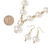 Round Acrylic Imitation Pearl Beads Necklace & Dangle Earring Sets for Women SJEW-JS01304-3