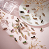 48Pcs 8 Colors Natural Mixed Gemstone Brass Wire Wrapped Column Connector Charms PALLOY-HY00042-4