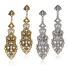ANATTASOUL 2 Pairs 2 Colors Crystal Rhinestone Teardrop Dangle Stud Earrings EJEW-AN0001-77-1