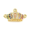 Real 18K Gold Plated Brass Micro Pave Cubic Zirconia Connector Charms KK-L209-045G-01-1