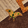 Retro Alloy Rhinestones Butterfly Brooches JEWB-S022-10B-1