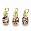 Brass Micro Pave Colorful Cubic Zirconia Charms ZIRC-S067-152-NF-1